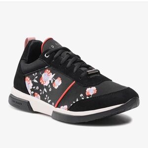 Ted Baker Black and Red Floral Sneakers